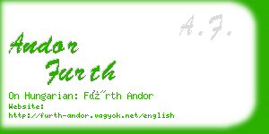 andor furth business card